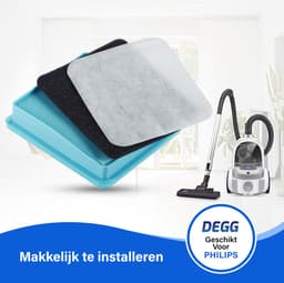 DEGG® - Hepa Filterset - Geschikt voor Philips PowerPro Compact, PowerPro Active Series - Vervangt FC8058/01 - Stofzuigerfilter - VOORDEELVERPAKKING - 3 SET(S) — thumbnail 3