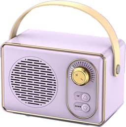 Hoogwaardige Retro Bluetooth speake - Bluetooth speaker - met Ultra Lange Batterijduur - Paars — thumbnail 1