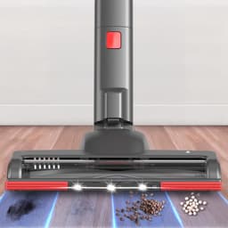 Auronic Steelstofzuiger Draadloos 350W - Draadloze Stofzuiger - HEPA Filter - Zelfstaand - Extra Accu - Op Accu - Zonder Zak - Kruimeldief - Vacuum Cleaner - Grijs/Rood — thumbnail 6