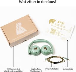 POGS - The Elephant 2 - Bedrade on-ear kinder koptelefoon - Veilige volumebegrenzing - Duurzaam - rGroen — thumbnail 8