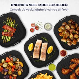Fentic Airfryer Siliconen Bakje + Oven Wanten – 20,5 cm - Geschikt voor Philips, Cosori, Ninja, Tefal, Cecotec – Accessoires voor Airfryers - Zwart — thumbnail 9