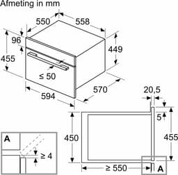 Bosch CMA585GB1 - Serie 6 - Inbouwmagnetron met heteluchtfunctie - 60x45 cm - 44 l - Zwart - Eenvoudig te reinigen met hydrolyse — thumbnail 2