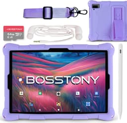 Bosstony Snelle Kids Tablet 10 inch - Ouderlijk Toezicht - 6000mAh Batterij - Android 13 - Incl Beschermpakket - Kindertablet vanaf 3 jaar — thumbnail 1