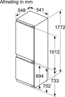 Siemens KI86VNFE0 - iQ100 - Inbouw koel-vriescombinatie - 177.2 x 54.1 cm - 267 l - Zeer stil - Energielabel E — thumbnail 10