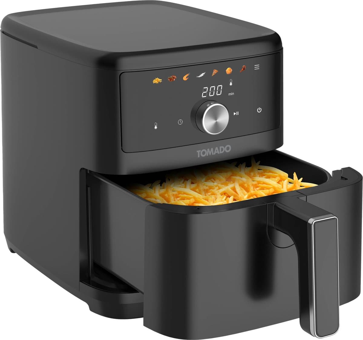 Tomado TAF6001B - Airfryer XXL - 6 liter - Hetelucht friteuse - 1000 gr friet - Digitaal display - Zwart — afbeelding 1