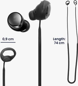 kwmobile Strap Compatible with Anker Soundcore Space A40 - Silicone Cord Holder for Wireless Earphones - Black — thumbnail 6