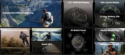 Smartwatch - GPS - Zwart - Inclusief 2 bandjes - Black Shark GS3 — thumbnail 9
