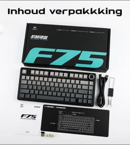 EPOMAKER x AULA F75 - Zwart/Grijs - Mechanisch Draadloos Toetsenbord - RGB - 75% - QWERTY - Gaming Keyboard - Leobog Reaper Switch — thumbnail 6