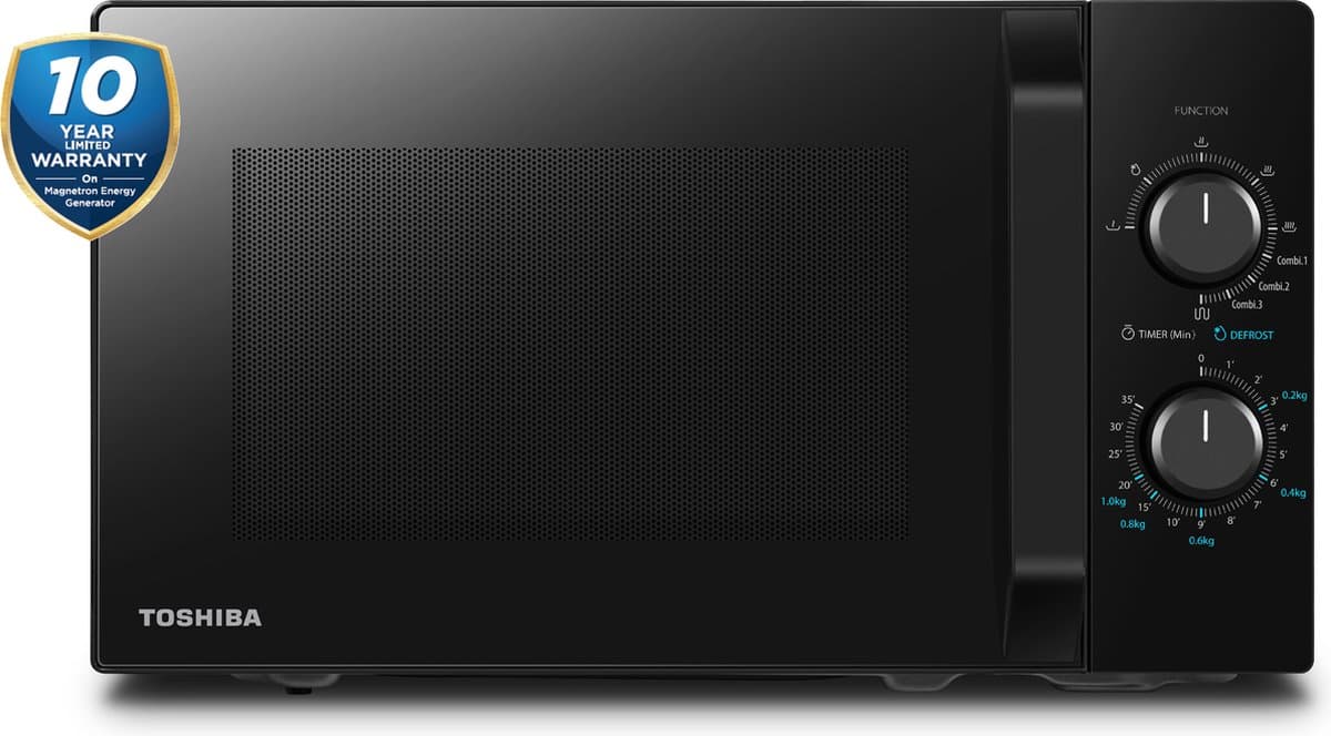 Toshiba MW2-MG20PF(BK) - Vrijstaande magnetron met Grill - 10 Jaar Garantie op Magnetronbuis - 20 liter - Zwart — afbeelding 1