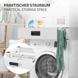 Tussenstuk voor wasmachine en droger – Universeel tussenbouwframe met lade 60,5x54 cm in wit ML design — thumbnail 7