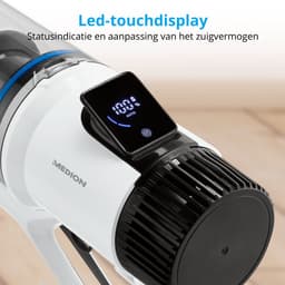 MEDION P350 W steelstofzuiger met wisfunctie (snoerloos, zakloos, cycloontechnologie, 350 watt, 2-in-1 steelstofzuiger, handstofzuiger, oplaadbare batterij, stofsensor, HEPA H13, LED-touchdisplay, bor — thumbnail 3