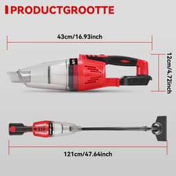 ONEVAN Steelstofzuiger Draadloos - Accustofzuiger - 12000 Pa zuigkracht - ultralichte stofzuiger - Handstofzuiger - voor dierenharen, tapijt, harde vloeren — thumbnail 8