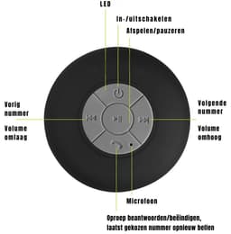 YOR® Douche Speaker - Badkamer Speaker - Douche Speaker Bluetooth - Zwart - 4cm x 5cm x 3cm — thumbnail 3