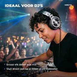 DJ koptelefoon premium - Vonyx HDX200SB - Over ear koptelefoon - Opbergtas - DJ/producer - Aluminium — thumbnail 3