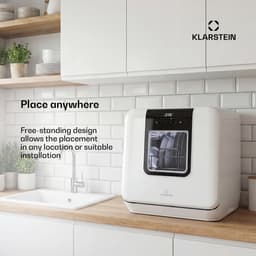 Klarstein Melville mini vaatwasser - Compacte vaatwasser voor 3 couverts, met 7 programma's, 6 liter waterverbruik, AquaStop, draagbaar design — thumbnail 5