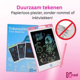 Tekenbord kinderen Kiraal - Tekentablet - LCD Tekentablet kinderen - Grafische tablet kinderen - Kindertablet Roze - 10 inch — thumbnail 3
