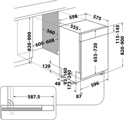 Whirlpool WBC 3C26 X -  Half geïntegreerde vaatwasser — thumbnail 3