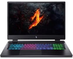 Acer Nitro 17 AN17-42-R1GA AMD Ryzen™ 7 8845HS Laptop 43,9 cm (17.3") Quad HD 32 GB DDR5-SDRAM 1 TB SSD NVIDIA GeForce RTX 4070 Wi-Fi 6E (802.11ax) Windows 11 Home Zwart