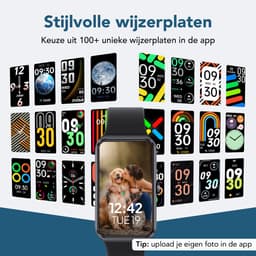 KIMO DIRECT Vela Activity Tracker - Stappenteller - Hartslagmeter - Sporthorloge - Smartwatch - Stappenteller Horloge - Zwart — thumbnail 7