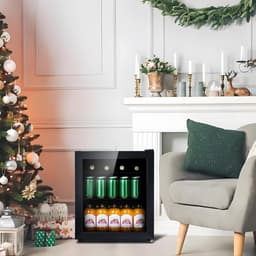 Aurixi® Professionele Horica Minibar Koeling – Wijnkoelkast 48L – Flessenkoelkast met Glazen Deur – Mini Koelkast met Glazen Deur – Kleine Drankenkoelkast – 2 Opslagniveaus – Minibar - Zwart - 48cm x 43cm x 51cm — thumbnail 5