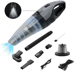 STAUS&BACH Kruimelzuiger met licht - Kruimeldief snoerloos - Handstofzuiger voor auto - SuperNova - Zwart/Grijs — thumbnail 1