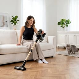 AG 2-in-1 Steelstofzuiger Draadloos – Inclusief Extra Batterij – 90 min Stofzuigen – Premium Gold – Krachtige Stofzuiger Zonder Zak – Geschikt voor Dierenharen – Compact & Lichtgewicht Kruimeldief — thumbnail 9