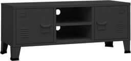 Industriële TV Kast met Deuren en Opbergruimte - Metalen Meubel voor Mediaapparatuur — thumbnail 1