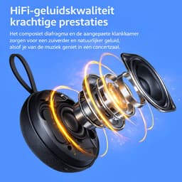Mini Bluetooth Speaker Draadloos – Portable Waterproof IPX5 Speaker – 6W Stereo Geluid – Bluetooth 5.3 – Magnetische Muziek Box – TF Kaart MP3 – Compacte Speaker voor Smartphone, Laptop en Tablet-Zwart — thumbnail 3