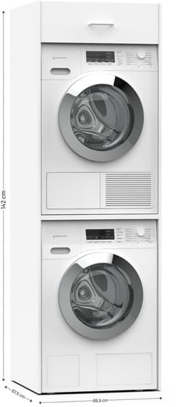Washcab® Wasmachine Kast - Droger Verhoger - Wasmachine Ombouw - Droger op wasmachine Wit - Stack — thumbnail 8