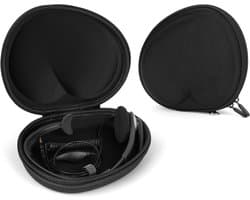 Allecto- Vervangende Draagtas voor Hoofdtelefoon - Stereo Headset Beschermhoes - Compatibel met diverse modellen - Zwarte Hardcase - Headphone Opbergtas - Logitech, Plantronics, Jabra Geschikt - Zwart Model - Harde Beschermhoes