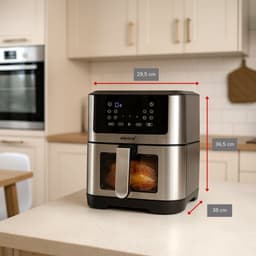 alpina Airfryer XXL - Heteluchtfriteuse 8 Liter - Air Fryer voor 6 Personen en Meer - Heteluchtoven met Digitaal Touchscreen - Instelbare Temperatuur 80 tot 200 Graden - Warmhoudfunctie — thumbnail 3