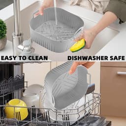 Siliconen vorm heteluchtfriteuse, 2 stuks airfryer-accessoires Gescht voor Philips NA229 4,2 L/HD9255 4,1 L, siliconen inzetstuk voor Russell Hobbs 4 L 4,3 L, compatibel met andere Air Fryer 4-5 L — thumbnail 2
