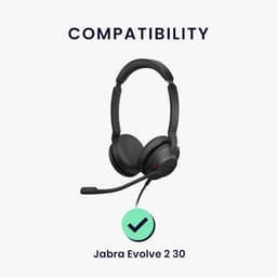 2x Earpads Vervanging voor Jabra Evolve 2 30 Hoofdtelefoon - Zwart Kunstleer en Schuim — thumbnail 6