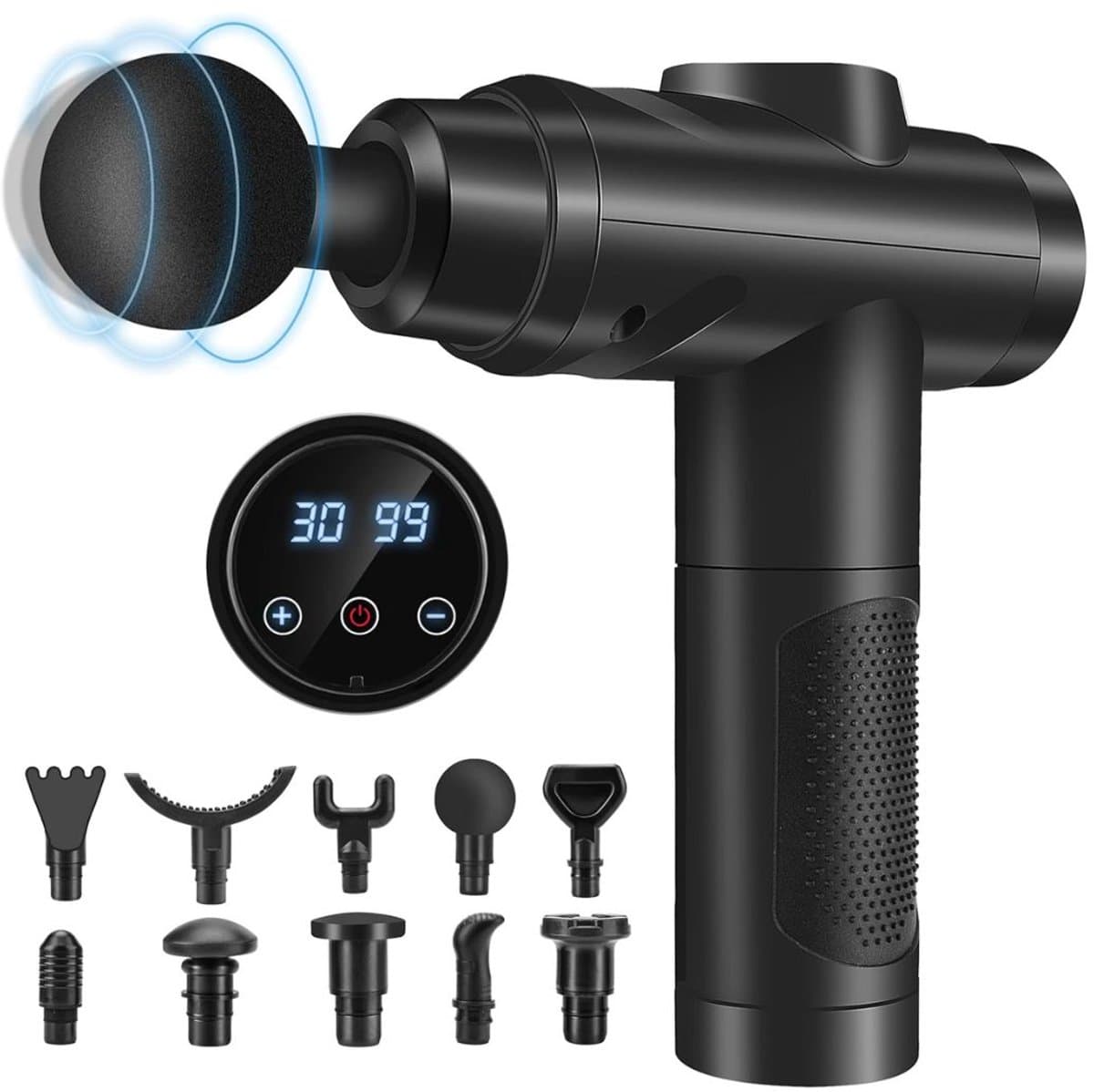 Calviero® Massage gun - Theragun - Spiermassagepistool - Zwart - Oplaadbaar — afbeelding 1