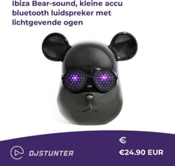 Ibiza Bear-sound, kleine accu bluetooth luidspreker met lichtgevende ogen — thumbnail 3