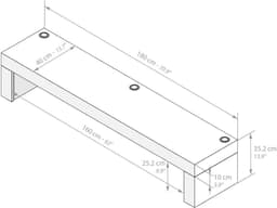TV Meubel Evolution 180cm Breed in Essen Wit met Draadloze Oplader en USB Poorten — thumbnail 4
