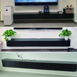 Moderne TV Kast 240 cm Zwart met 2 Laden en Klapdeuren — thumbnail 5