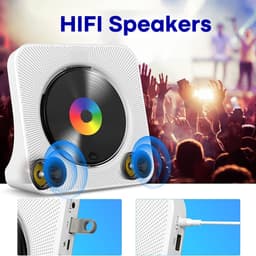 Vizual CD Speler - Compact 3-in-1 met CD, Radio en Bluetooth – Draagbare CD-Speler met HiFi Speakers, FM Radio, LCD Scherm en USB ingang — thumbnail 12