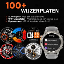 Synyq GPS Pro - GPS Smartwatch Heren - 3 Bandjes - 51mm - AMOLED Scherm - 5ATM Waterdicht - Belfunctie - 170+ Sportmodi - Stappenteller - Hartslag, Slaapmeter, SpO2 - Smartwatch Heren - Horloge Heren - Sport Horloge - IOS & Android — thumbnail 6