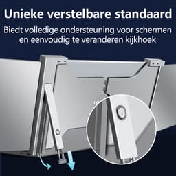 Virello® Portable Monitor Pro 2025 - 2x Full‑HD IPS 15,6″ scherm - Voor Laptops van 15.6" t/m 18.1" - Laptopscherm uitbreider - USB-C/USB-A & HDMI - Inclusief Hoes & Kabels - Grijs - 2 jaar garantie — thumbnail 5