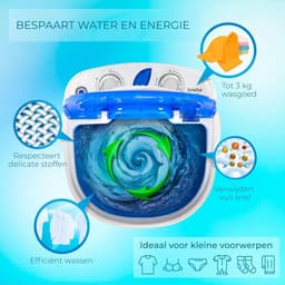 MKSS® Mini Wasmachine met Centrifuge - Voor Kleine Wasgoed - Meerdere Programma's - Wit — thumbnail 8