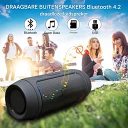 Bluetooth Speaker - Luidspreker Bluetooth - Draadloos Met 360° Geluid En USB Oplaadbaar - 1 Stuk - Voor Binnen En Buiten — thumbnail 2