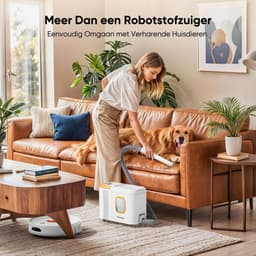Teendow D20S Max+ Robotstofzuiger & Vachtverzorging Huisdieren – Complete Groomingkit - 3L Zelfledigend Dock, 6000Pa, Dweilfunctie, PreciSense LiDAR, App & Spraakbediening — thumbnail 7
