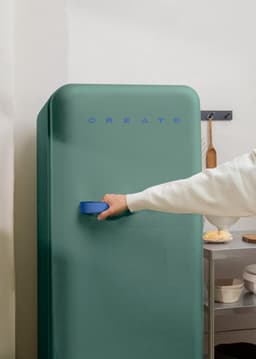 CREATE - Koelkast in retrostijl - Sage - Handvat Kobaltblauw - FRIDGE RETRO 281L — thumbnail 6