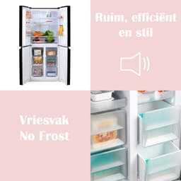 PRIMO PR182MD Koelvriescombinatie – Amerikaanse Koelkast – 4 deuren – No Frost - Energieklasse C – 362 liter (237 + 125) - Zwart — thumbnail 6
