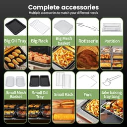 Airfryer XXL- Hete lucht friteuse - Bakken - Grillen - 2 Zones - Meerdere Compartimenten - Met receptenboek - 2200 W met LED-touchscreen- 23 Liter — thumbnail 2