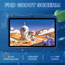 BOSWELL Kindertablet - Kinder Tablet - Kids Tablet - 7 inch - Kindertablet vanaf 3 jaar - Opslag tot 128GB - Android 14 - Ouderlijk Toezicht - Incl. Blauwlichtfilterbril, Touchpen - Blauw — thumbnail 6