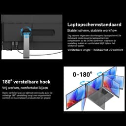 Blackview DCM6 14" Dubbele Draagbare Monitor – Extra Laptopscherm 13-17.3" – Uitbreidingsscherm – Dual Screen – IPS Full HD – Plug & Play – 3x USB-C – Inclusief Kabels & Beschermhoes – Grijs — thumbnail 8