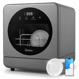 Skoov Mini Vaatwasser met waterreservoir - 3 couverts - 6 wasprogramma's - 45cm - Kleine smalle vrijstaande afwasmachine - Camping - Grijs — thumbnail 1