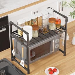 Magnetron Standaard voor Keuken - Metalen Plank met Haken en Geen Boreisen — thumbnail 2